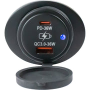 SeaDog Oval Surface Mount USB 30  USBC Power Socket 4265351