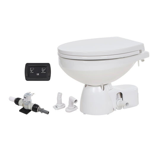 Jabsco Quiet Flush E2 Fresh Water Toilet Regular Bowl  12V  Soft Close Lid 380454192RSP