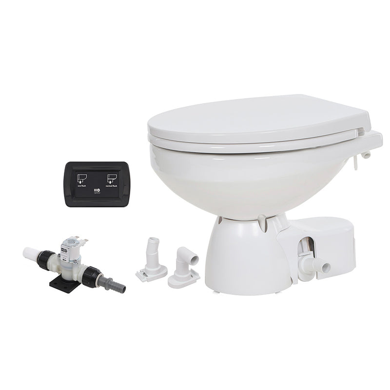 Jabsco Quiet Flush E2 Fresh Water Toilet Regular Bowl  24V  Soft Close Lid 380454194RSP