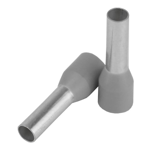Pacer Grey 12 AWG Wire Ferrule  10mm Length  25 Pack TFRL1210MM25