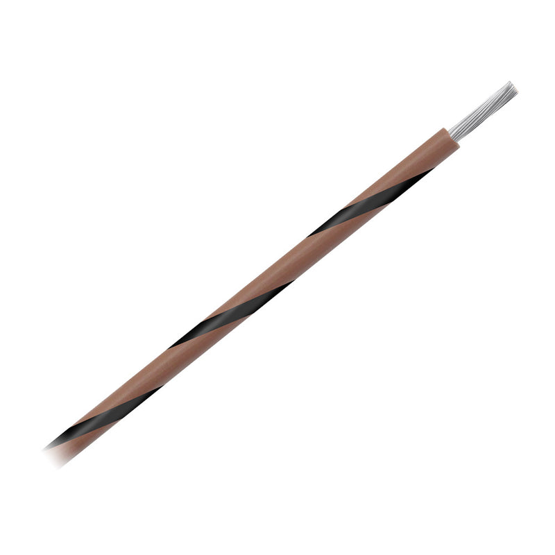 Pacer 14 AWG Gauge Striped Marine Wire 1000 Spool  Brown wBlack Stripe WUL14BR01000