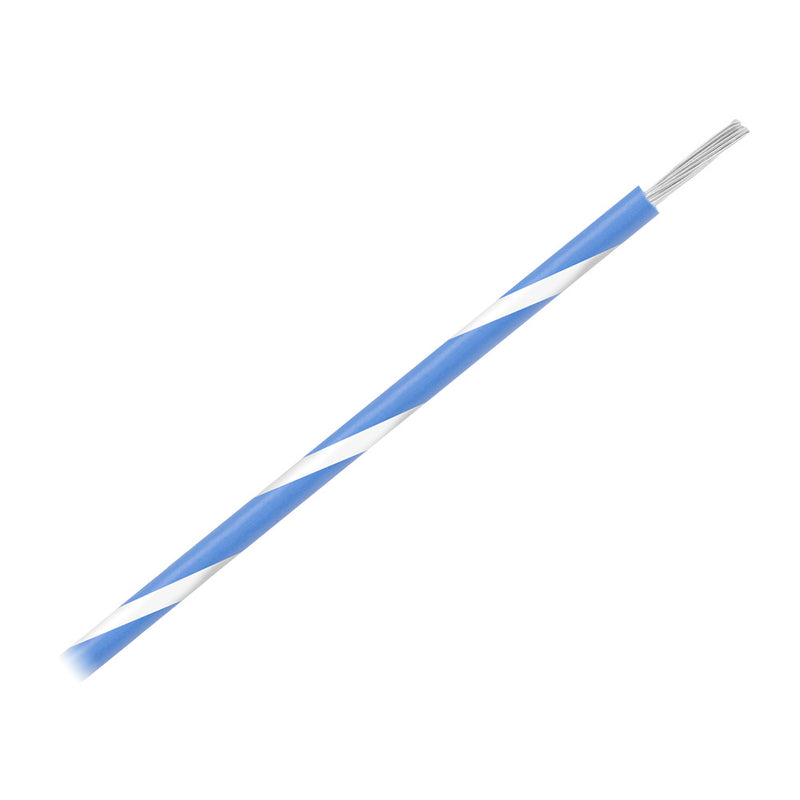 Pacer 16 AWG Gauge Striped Marine Wire 500 Spool  Blue wWhite Stripe WUL16BL9500