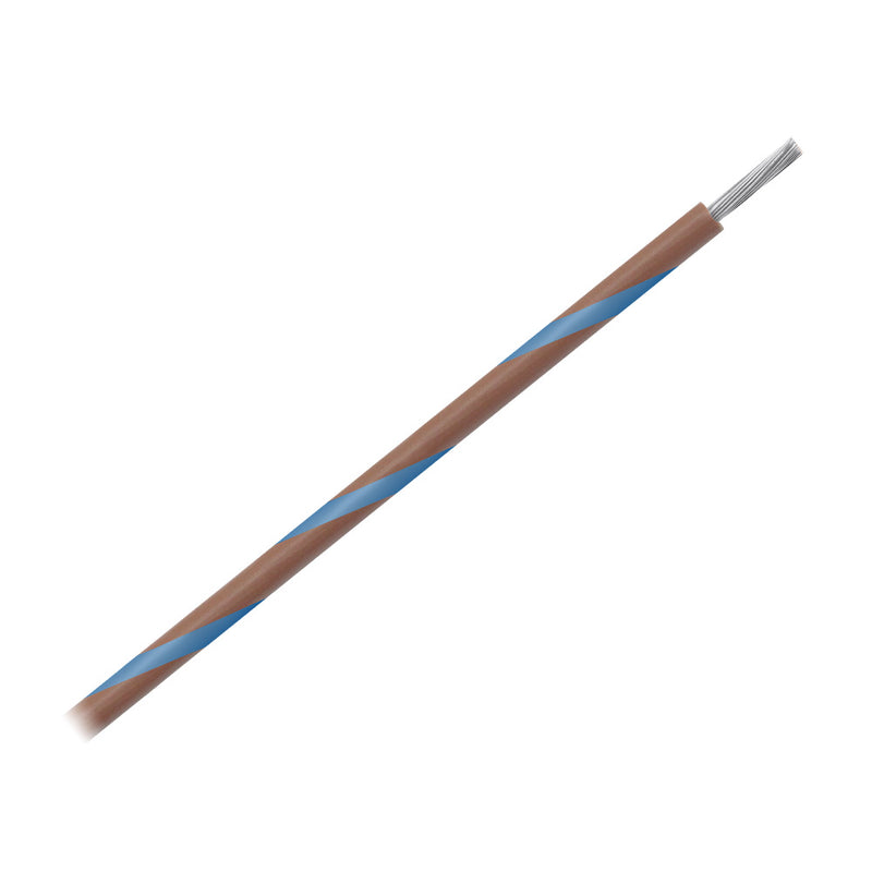 Pacer 16 AWG Gauge Striped Marine Wire 500 Spool  Brown wBlue Stripe WUL16BR6500