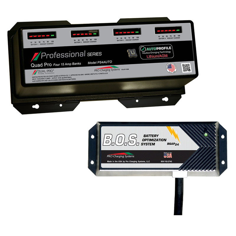 Dual Pro PS4 Auto 4 Bank Battery Charger w2 Bank BOS PS4AUTOBOS12V2