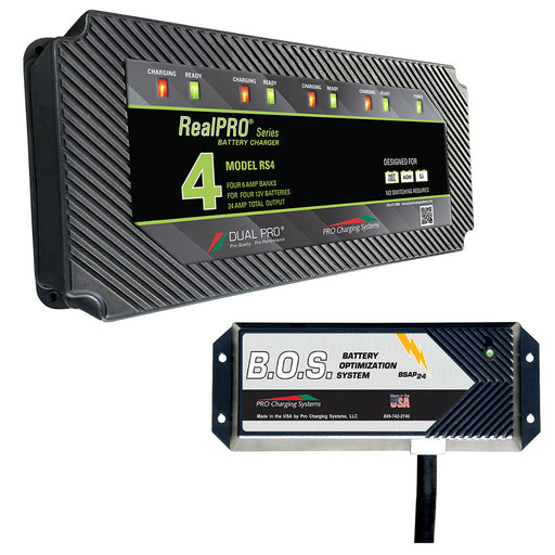Dual Pro RS4 4 Bank Battery Charger w3 Bank BOS RS4BOS12V3