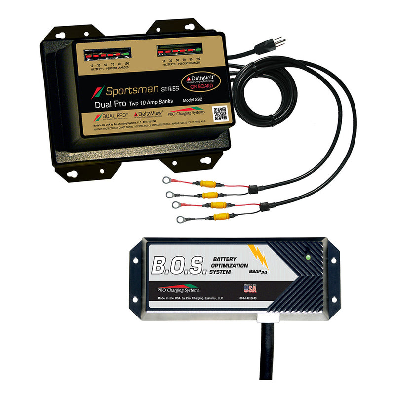 Dual Pro SS2 2 Bank Battery Charger w2 Bank BOS SS2BOS12V2