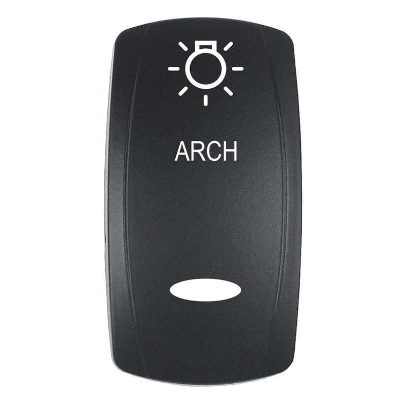 Pacer Actuator  ARCH fV Series Contura Switches  Black  Laser Etched TopBottom Light EV2LEARCH