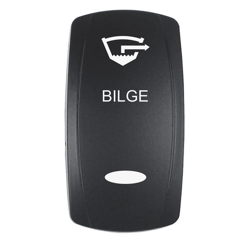 Pacer Actuator  BILGE fV Series Contura Switches  Black  Laser Etched TopBottom Light EV2LEBLG