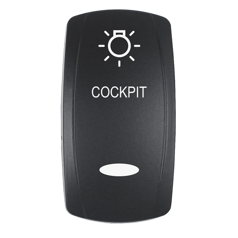 Pacer Actuator  COCKPIT fV Series Contura Switches  Black  Laser Etched TopBottom Light EV2LECKPT
