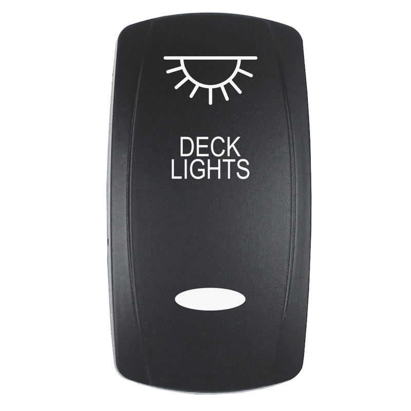 Pacer Actuator  DECK LIGHTS fV Series Contura Switches  Black  Laser Etched TopBottom Light EV2LEDECK