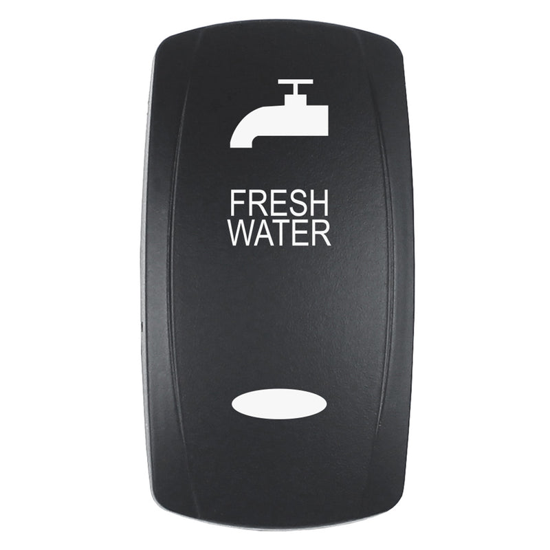 Pacer Actuator  FRESH WATER fV Series Contura Switches  Black  Laser Etched TopBottom Light EV2LEFRSH