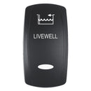 Pacer Actuator  LIVEWELL fV Series Contura Switches  Black  Laser Etched TopBottom Light EV2LELVWL