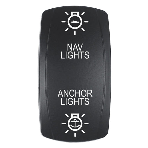 Pacer Actuator  NAVANC fV Series Contura Switches  Black  Laser Etched TopBottom Light EV2LENAVANC