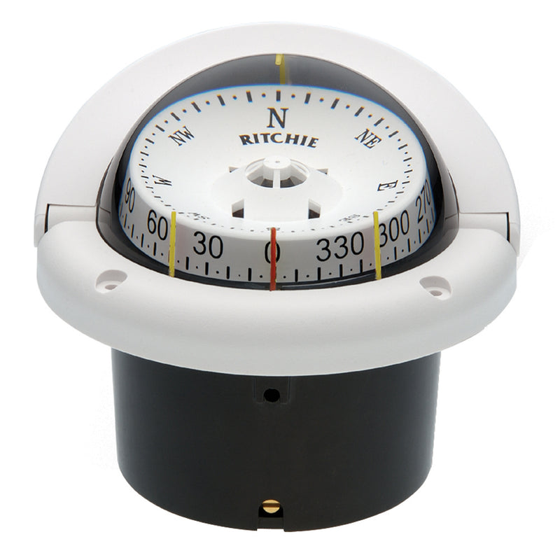 Ritchie HF743W Helmsman Compass  Flush Mount  White HF743W