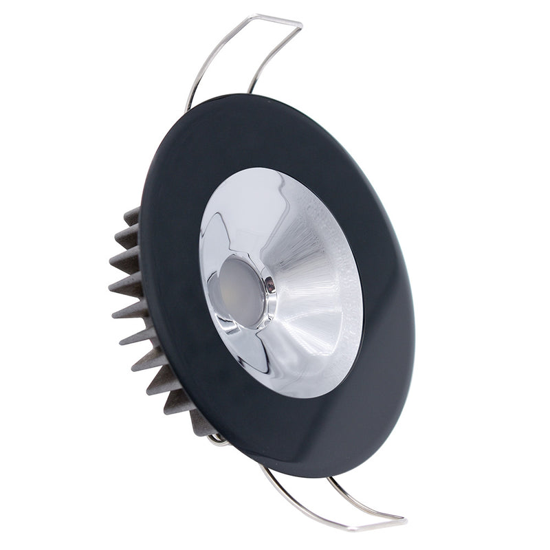 Lumitec Illusion Flush Mount LED Down Light  Spectrum RGBW  Cool White  Black Housing  Chrome Reflector 117167