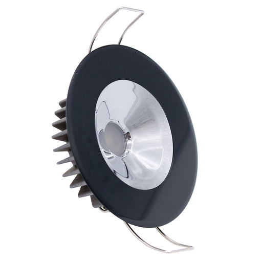 Lumitec Illusion Flush Mount LED Down Light  Spectrum RGBW  Cool White  Black Housing  Chrome Reflector 117167