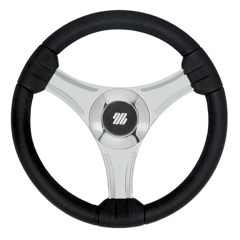 Uflex  Tavolara  138 Black Polyurethane Steering Wheel wSilver Spokes  X62 Hub 65277N