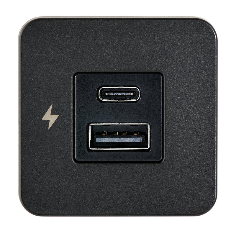 Scanstrut TILE USBAUSBC Interior Charging Socket  1224V  Black Bezel SCTILE10