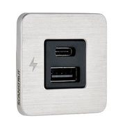 Scanstrut TILE USBAUSBC Interior Charging Socket  1224V  Stainless Steel Bezel SCTILE11