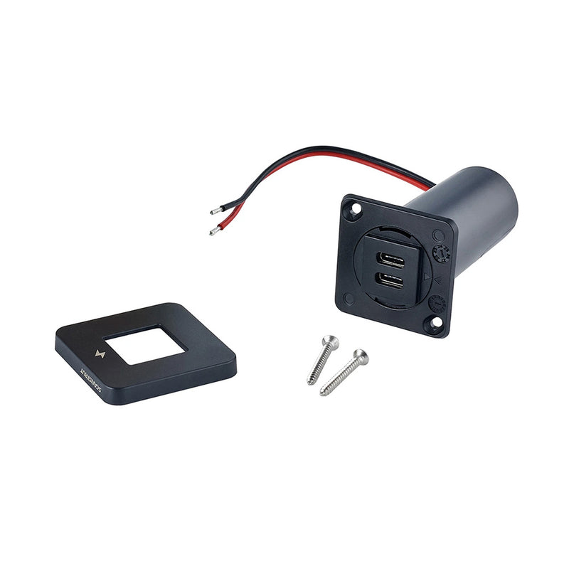 Scanstrut TILE USBC Interior Charging Socket  1224V  Black Bezel SCTILE20