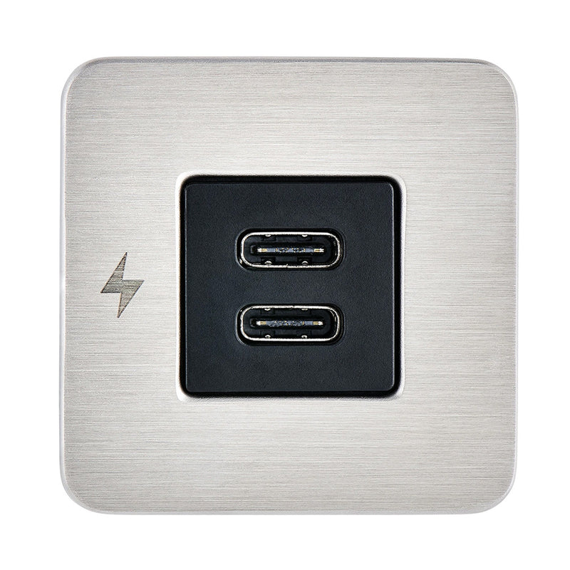 Scanstrut TILE USBC Interior Charging Socket  1224V  Stainless Steel Bezel SCTILE21