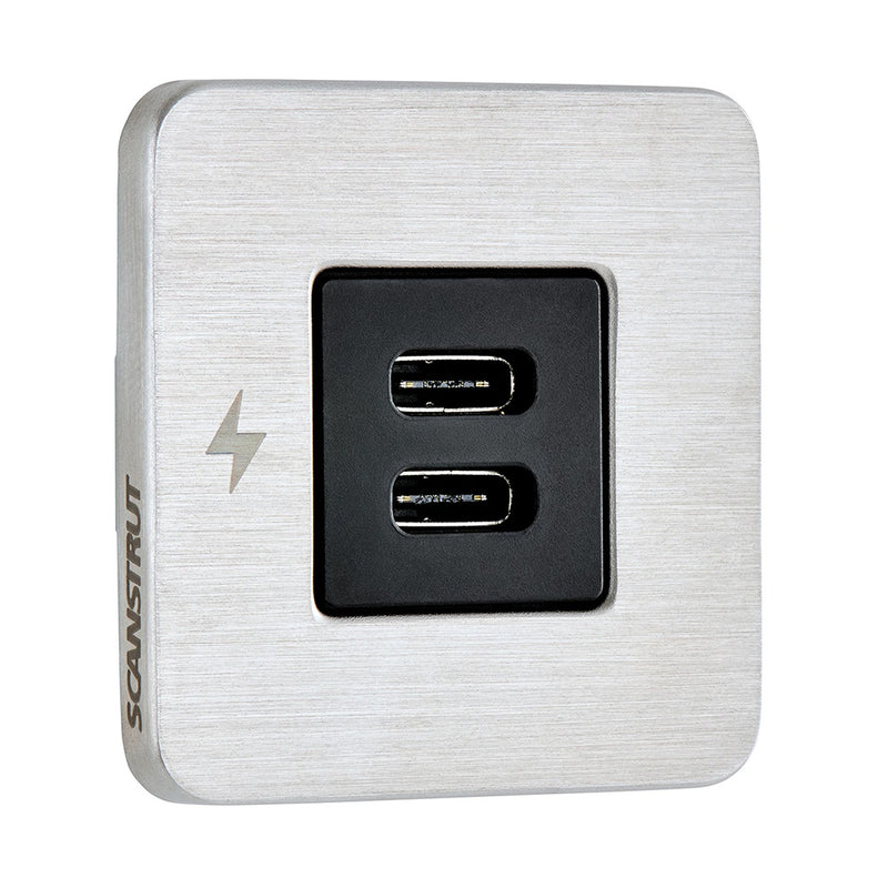 Scanstrut TILE USBC Interior Charging Socket  1224V  Stainless Steel Bezel SCTILE21