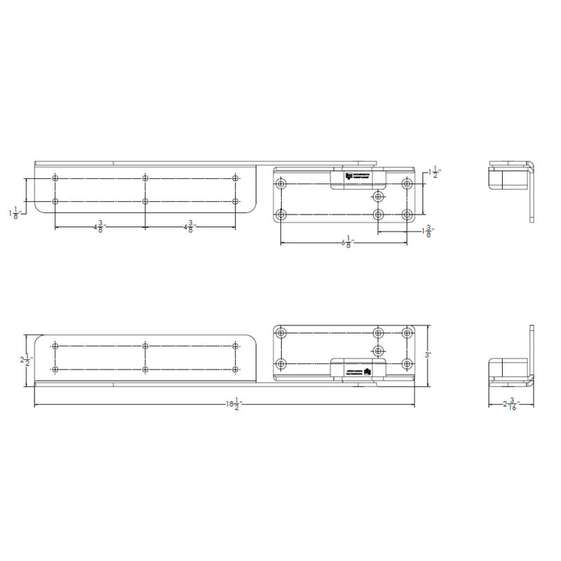 TACO Command Ratchet Hinge  1812  316 Stainless Steel Polished wHard Stop H250048