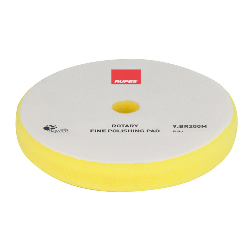 RUPES Rotary Fine Polishing Foam Pad 175180mm  Yellow 9BR200M