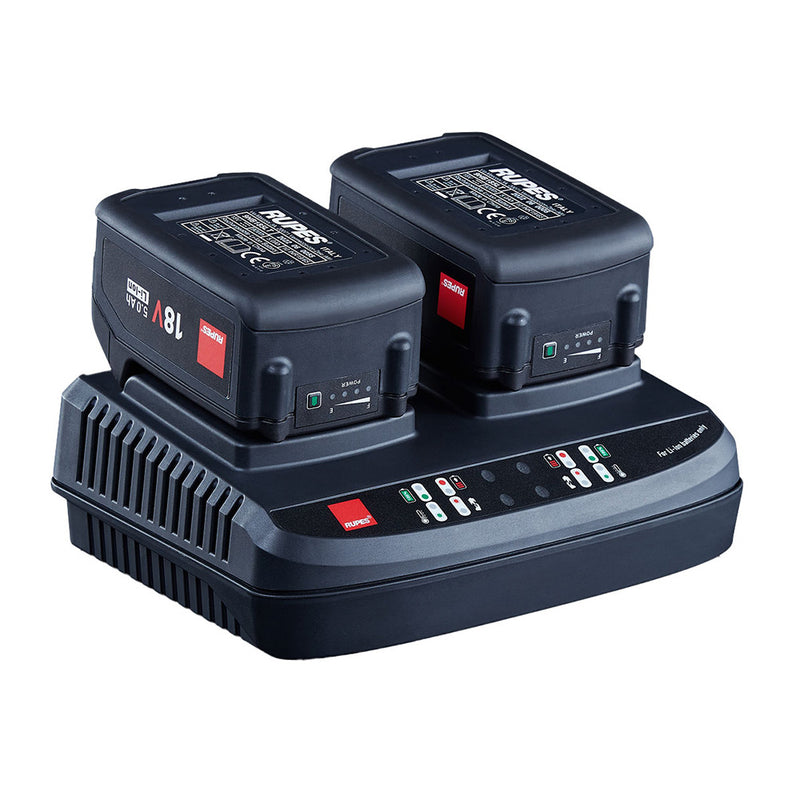 RUPES Dual Battery Charger fiBrid HLR15  HLR21 Batteries wLED Indicators 9HC185LT