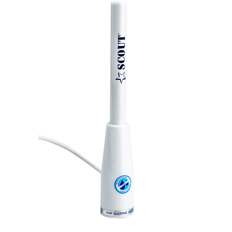 Scout 5 White VHF Antenna 3dB Nylon Ferrule w5M RG58 Coax KS22 PF AN NVHF00002T