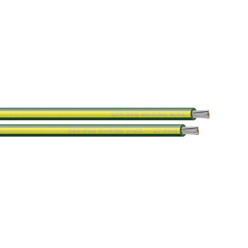 SeaDog 10 AWG GreenYellow Stripe Primary Wire  25 8010140