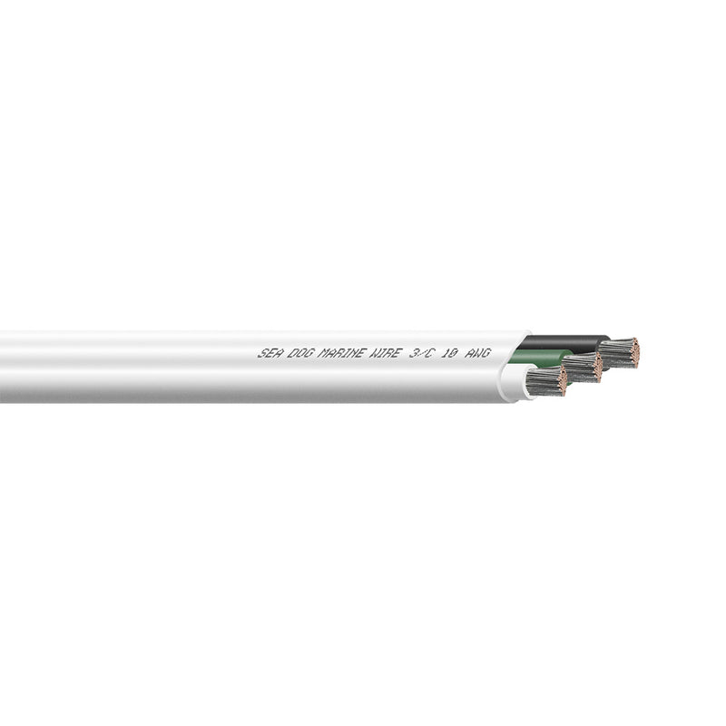 SeaDog 103 AWG Flat Triplex Wire  WhiteGreenBlack  500 8010307