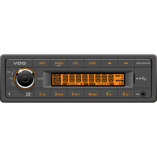 VDO 12V Radio wFM RDS Tuner MP3WMAUSBBluetooth  Orange Illumination TRW312UBOR