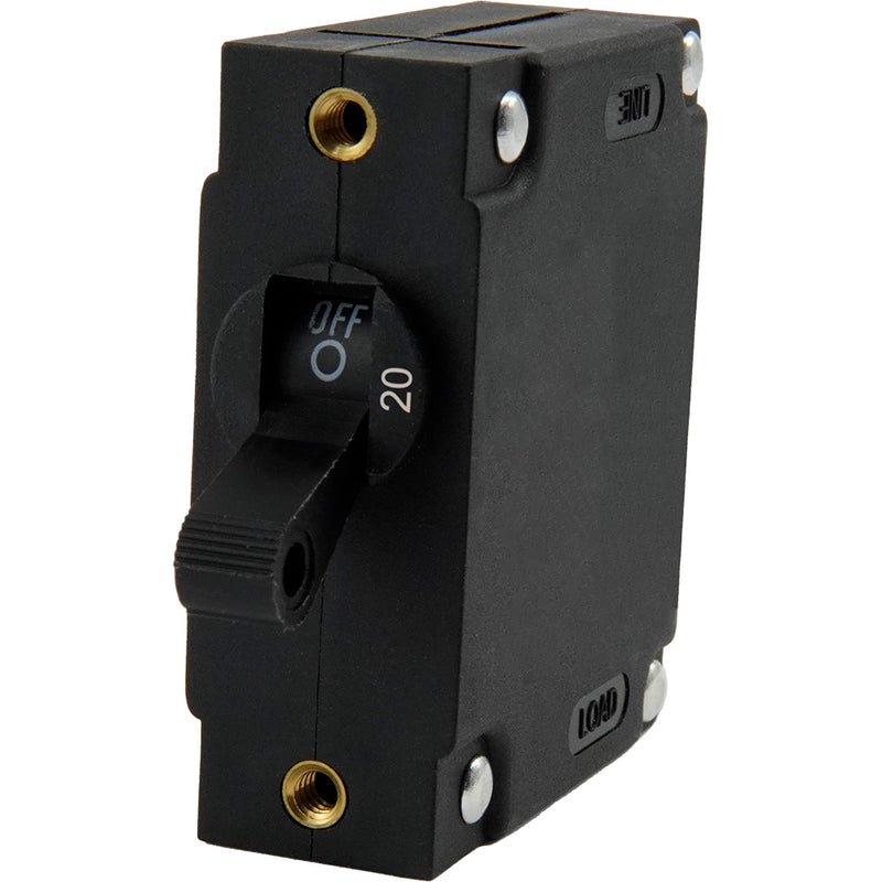 Egis A Series Black Toggle Panel Mount Circuit Breaker  Single Pole 20A 321120