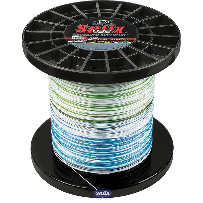 Sufix 832 Advanced Superline Bulk Metered 3500yds 80lb White  Neon Lime  Blue 660480GHLCC