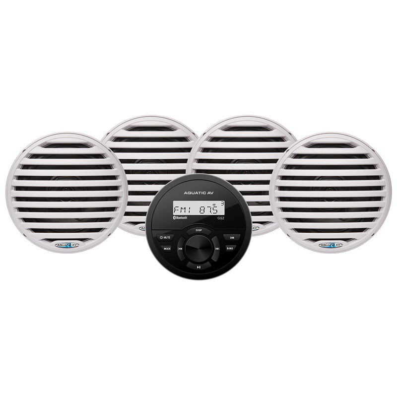 Aquatic AV GS2 Gauge Stereo  2 Pairs of EC651 65 White Speakers CK305