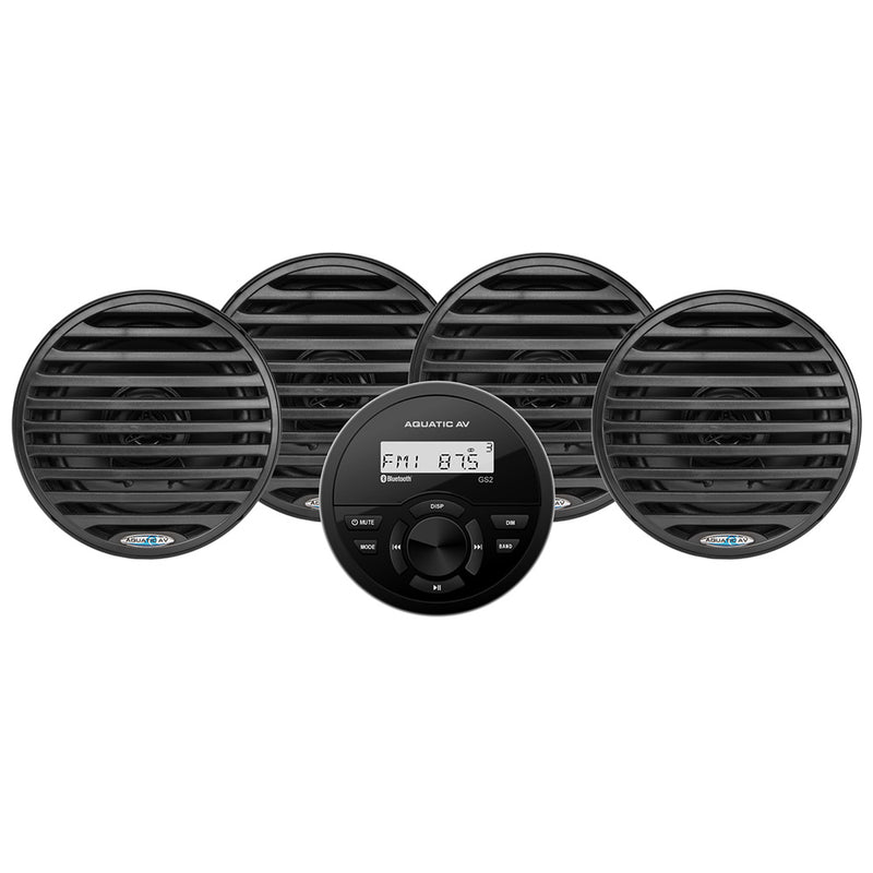 Aquatic AV GS2 Gauge Stereo  2 Pairs of EC652 65 Black Speakers CK306