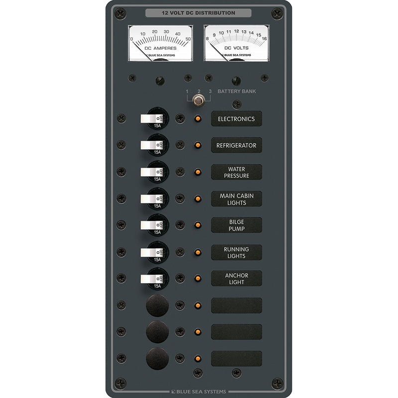 Blue Sea 8082 DC 10 Position Toggle Branch Circuit Breaker Panel 8082