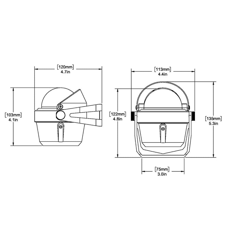 Ritchie B51W Explorer Compass  Bracket Mount  White B51W