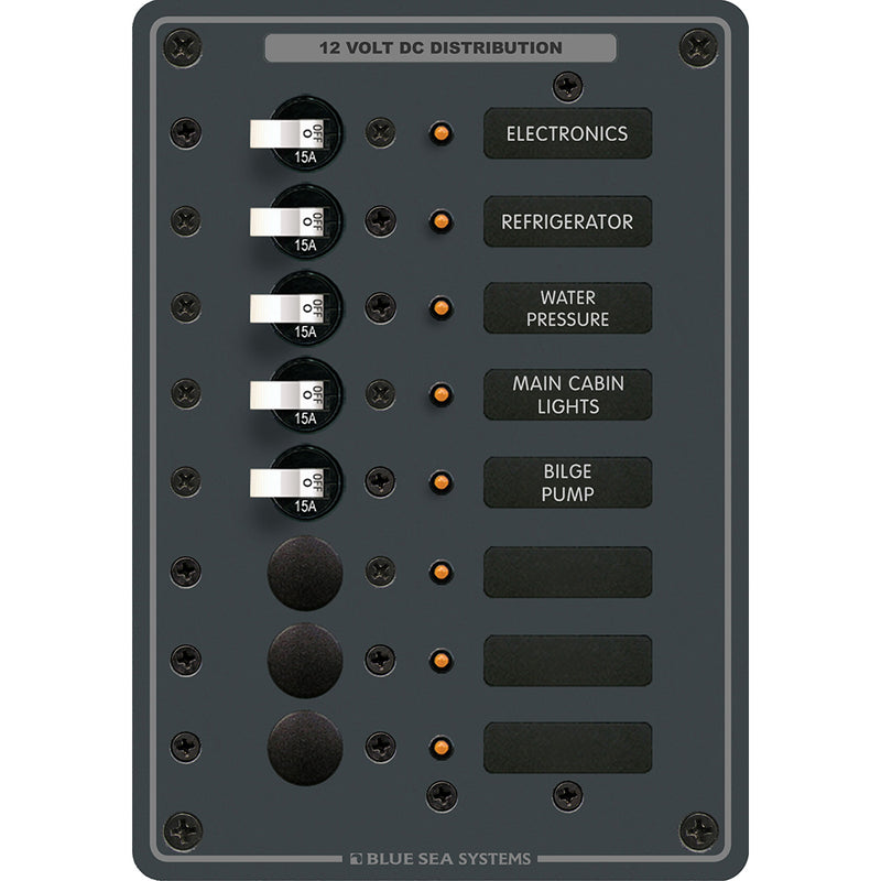 Blue Sea 8023 DC 8 Position Circuit Breaker  White Switches 8023