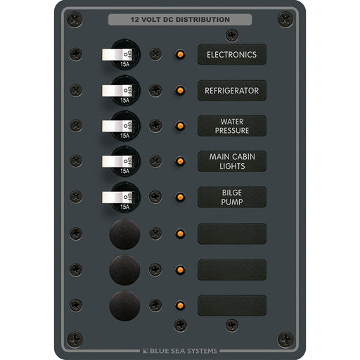 Blue Sea 8023 DC 8 Position Circuit Breaker  White Switches 8023