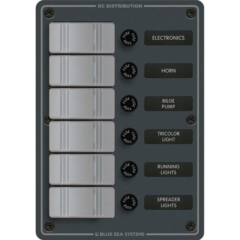 Blue Sea 8053 Slate Grey  6 Position  Vertical 8053
