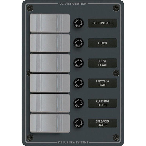 Blue Sea 8053 Slate Grey  6 Position  Vertical 8053