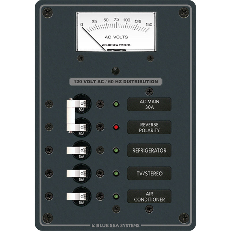 Blue Sea 8043 AC Main 3 Positions Toggle Circuit Breaker Panel  White Switches 8043