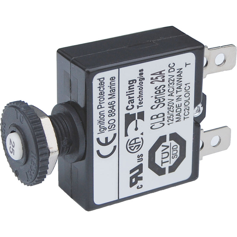 Blue Sea 7058 25A Push Button Thermal with Quick Connect Terminals 7058