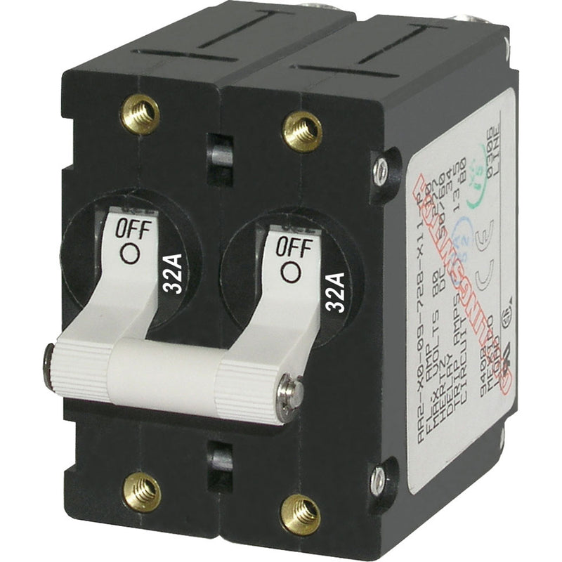 Blue Sea 7295 ASeries Double Pole Toggle  32A  White 7295