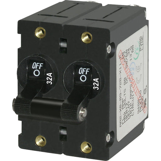 Blue Sea 7349 ASeries Double Pole Toggle  32A  Black 7349