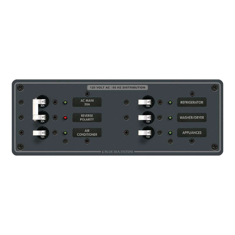 Blue Sea 8099 AC Main 4 Positions Toggle Circuit Breaker Panel  White Switches 8099