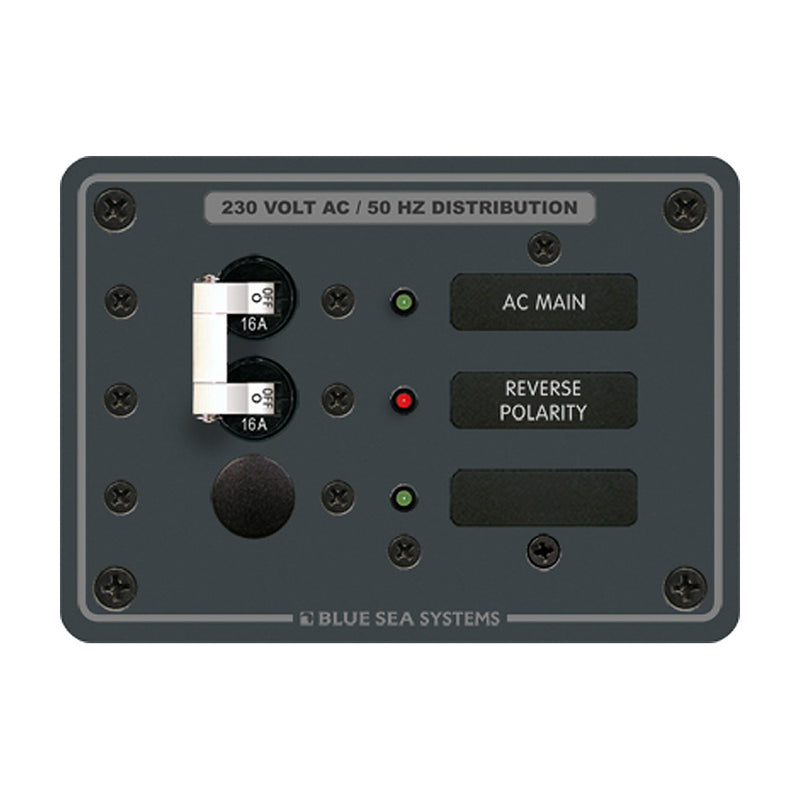 Blue Sea 8129 AC Main  Branch ASeries Toggle Circuit Breaker Panel 230V  Main  1 Position 8129
