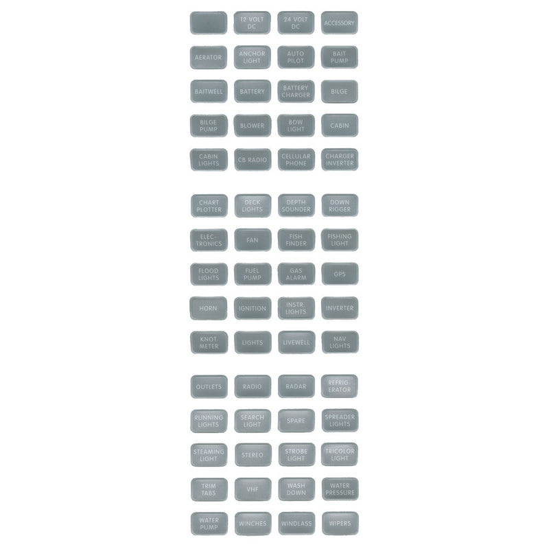 Blue Sea 8217 Grey Small Format Label Kit  60 Labels 8217